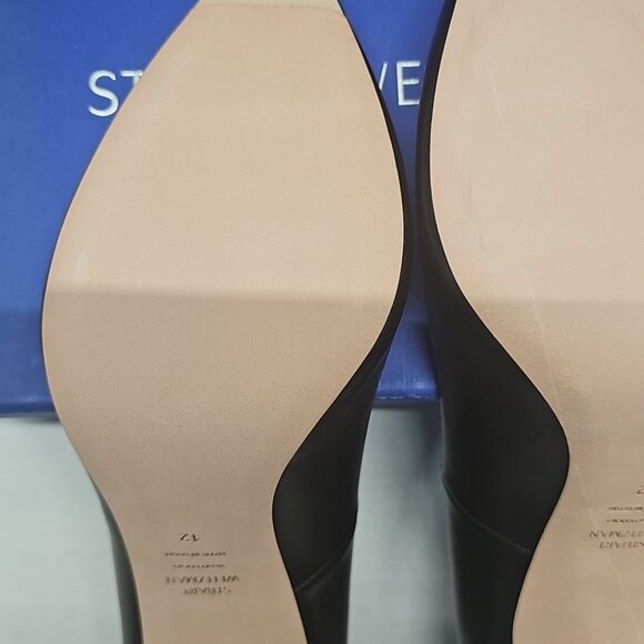 Stuart Weitzman ANNY 105 Black Dress Nappa Heels - Picture 9 of 13